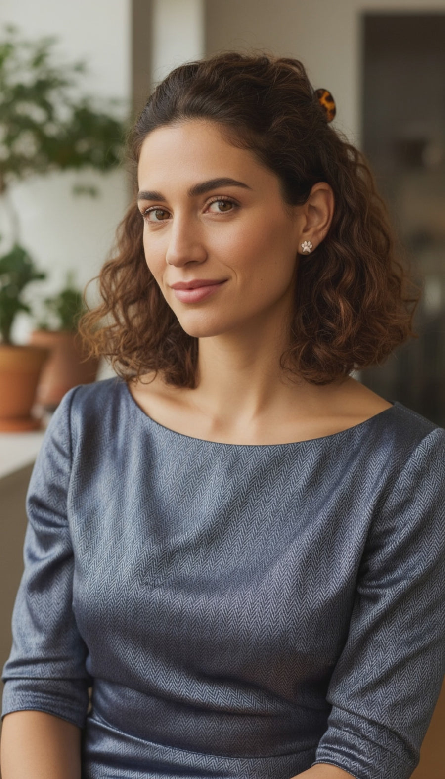 Pfote Ohrstecker in 925 Silber