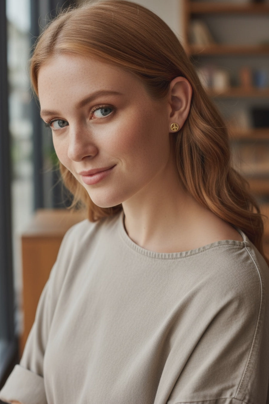 Peace Ohrstecker in 925 Silber