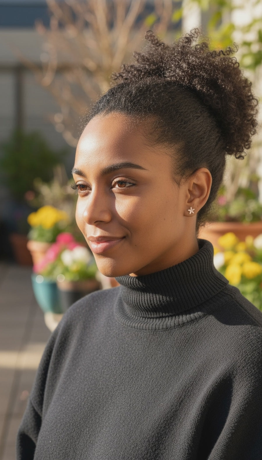 Blumen Ohrstecker in 925 Silber