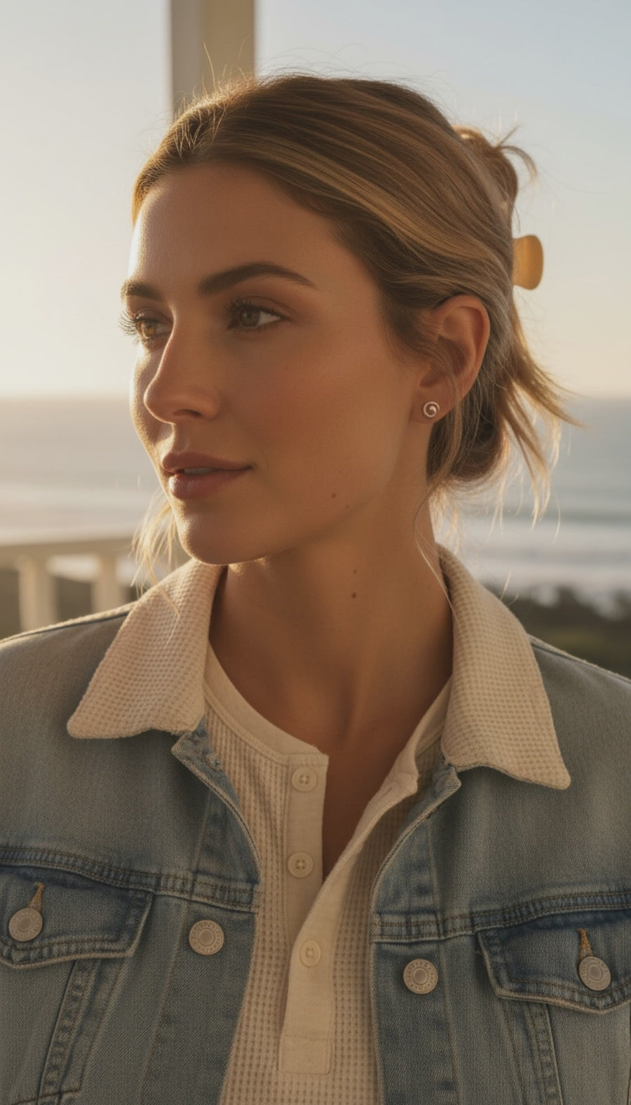 Gebogen Ohrstecker in 925 Silber