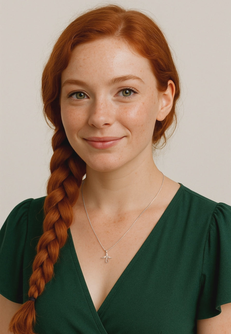 Flügel Halskette in 925 Silber