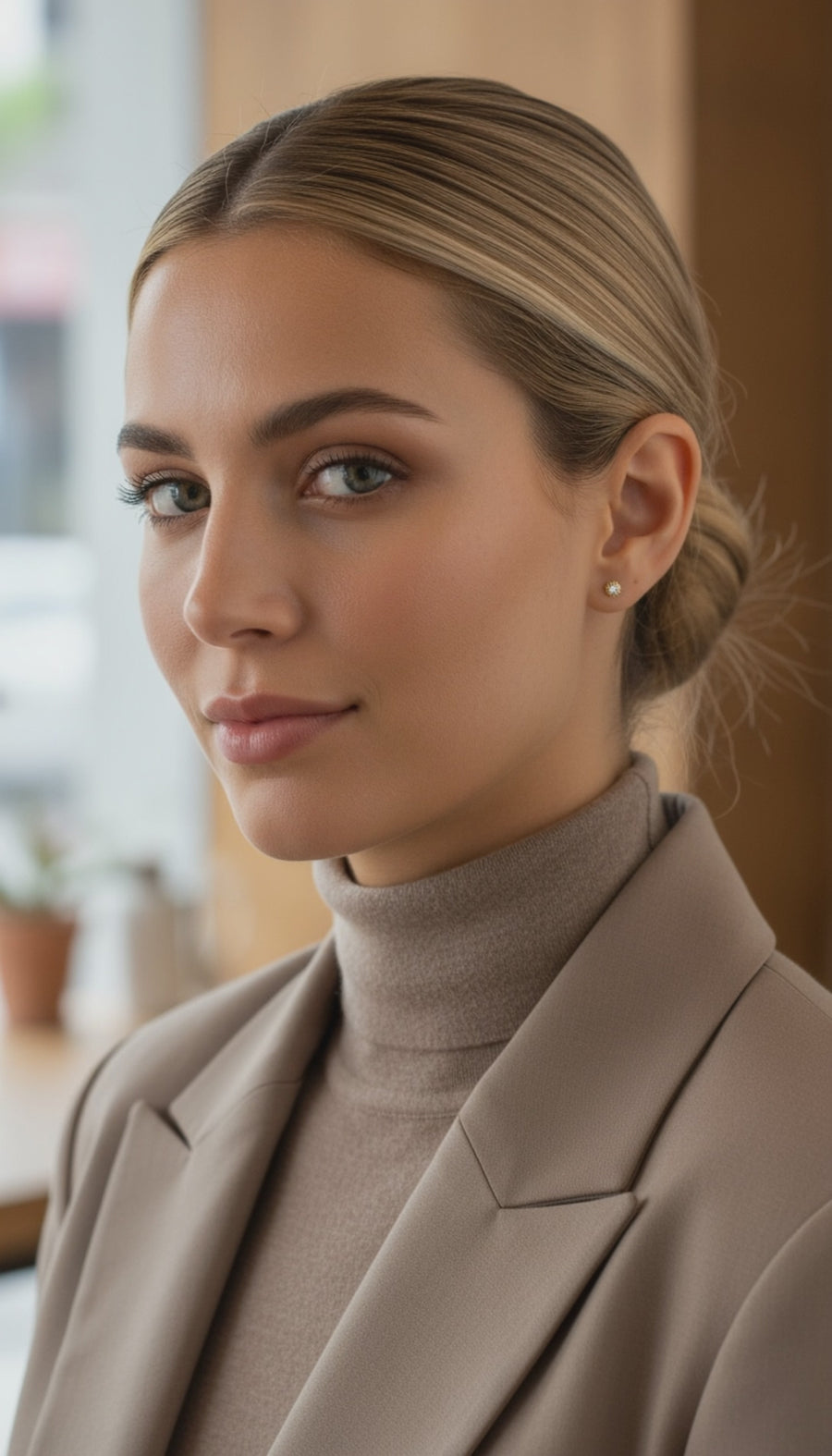 Blume Ohrstecker in 925 Silber