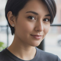 Welle Ohrstecker in 925 Silber