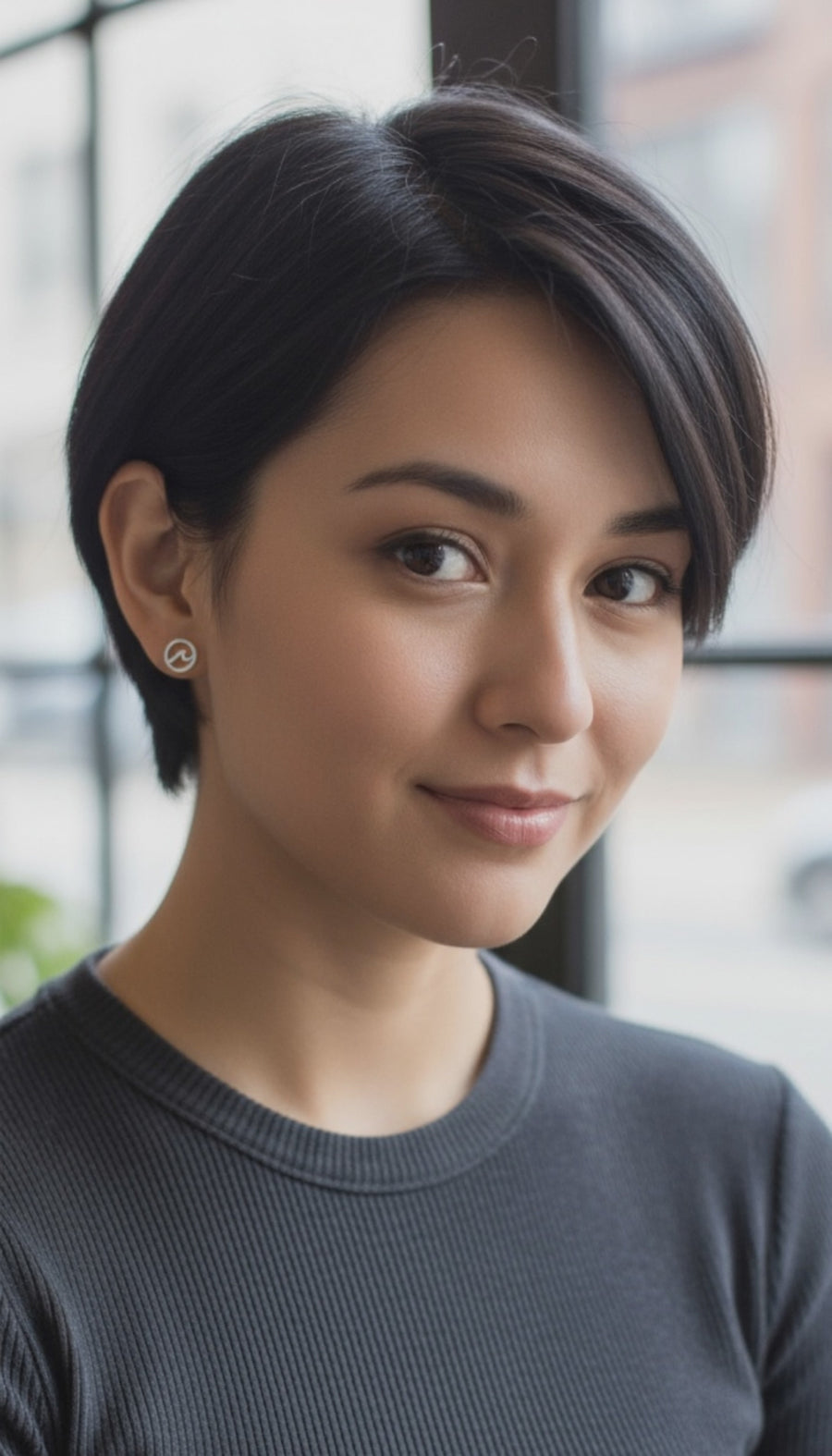 Welle Ohrstecker in 925 Silber