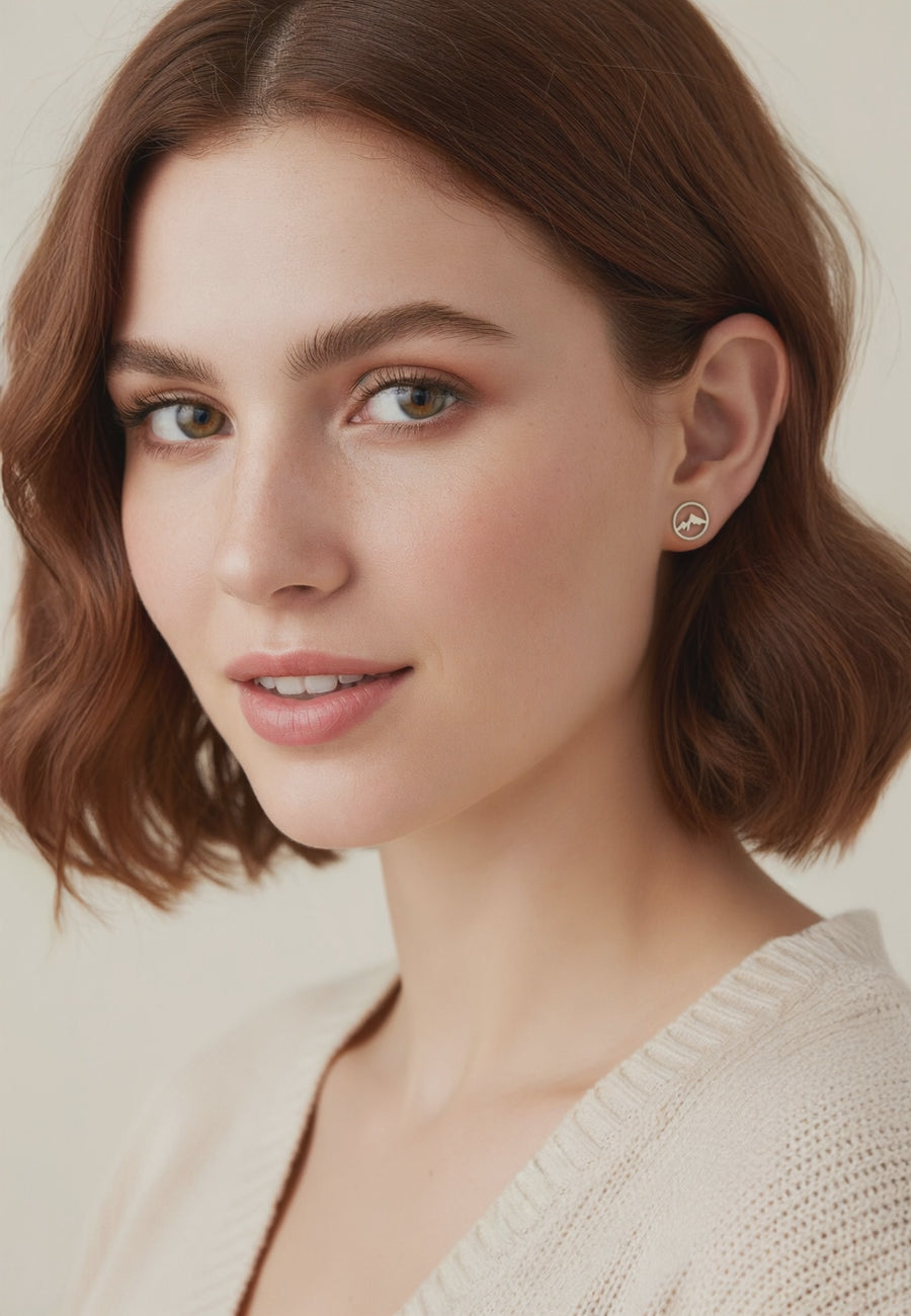 Berg Ohrstecker in 925 Silber