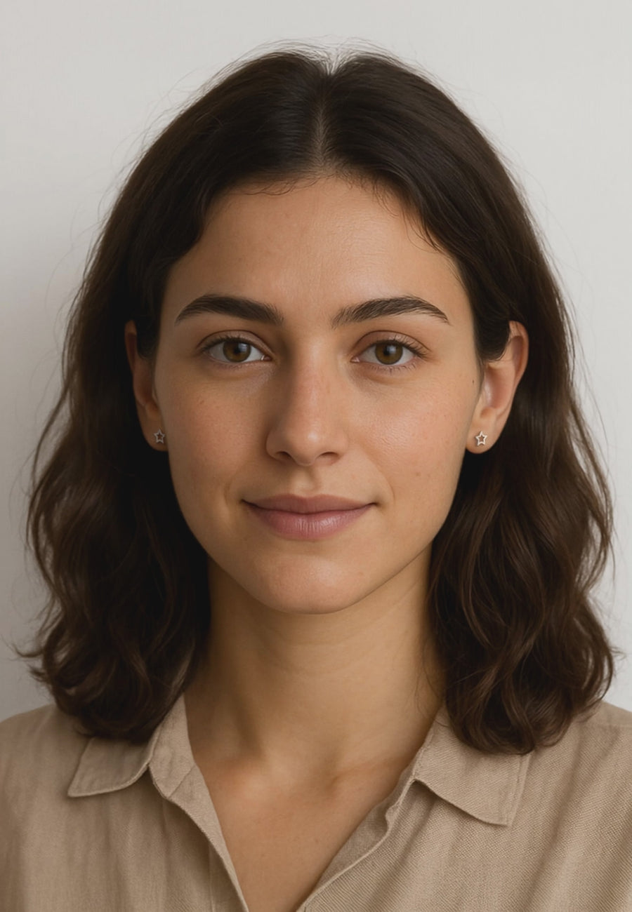 Stern Ohrstecker in 925 Silber