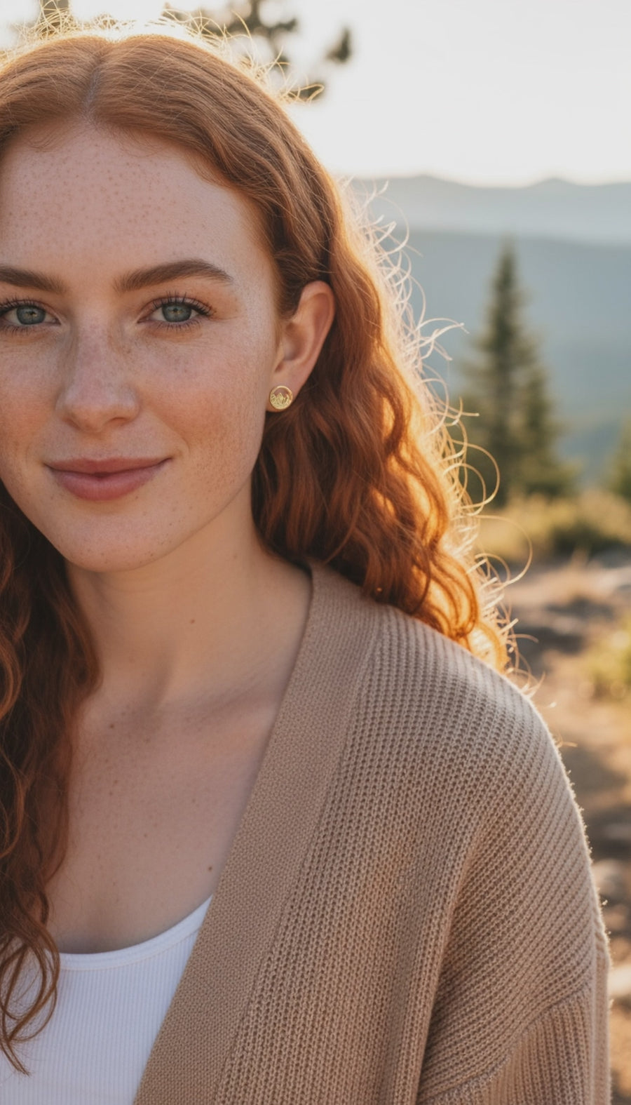 Berg Ohrstecker in 925 Silber