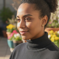 Blumen Ohrstecker in 925 Silber