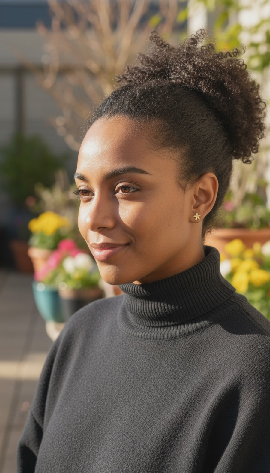 Blumen Ohrstecker in 925 Silber