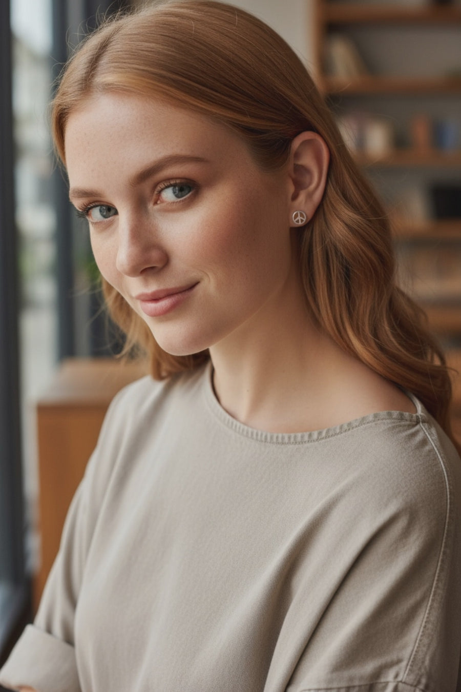 Peace Ohrstecker in 925 Silber