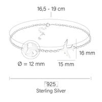Welt Armband in 925 Silber