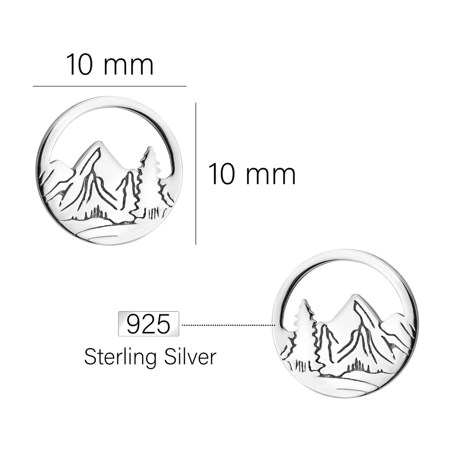 Maßenansicht von Berg Ohrstecker in 925 Silber von Sofia Milani - E1970