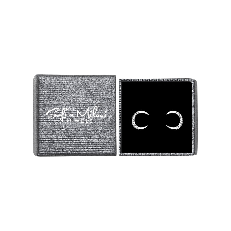 Mond Ohrstecker in 925 Silber