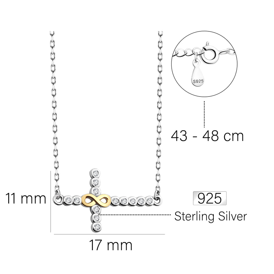 Kreuz Halskette in 925 Silber