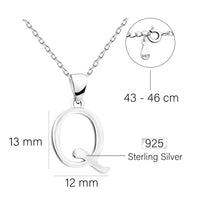 Buchstabe Halskette in 925 Silber