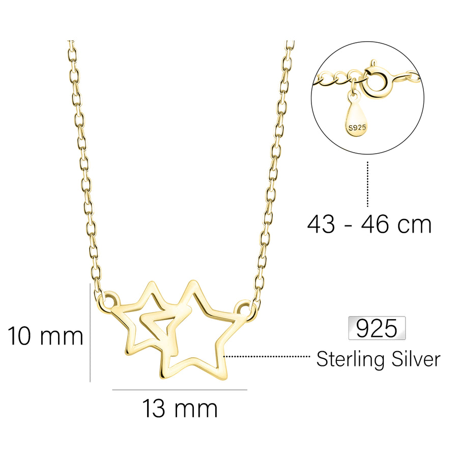 Maßenansicht von Stern Halskette in 925 Silber von Sofia Milani - N0549