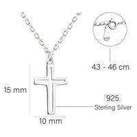 Maßenansicht von Kreuz Halskette in 925 Silber von Sofia Milani - N0550