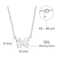 Maßenansicht von Schmetterling Halskette in 925 Silber von Sofia Milani - N0572