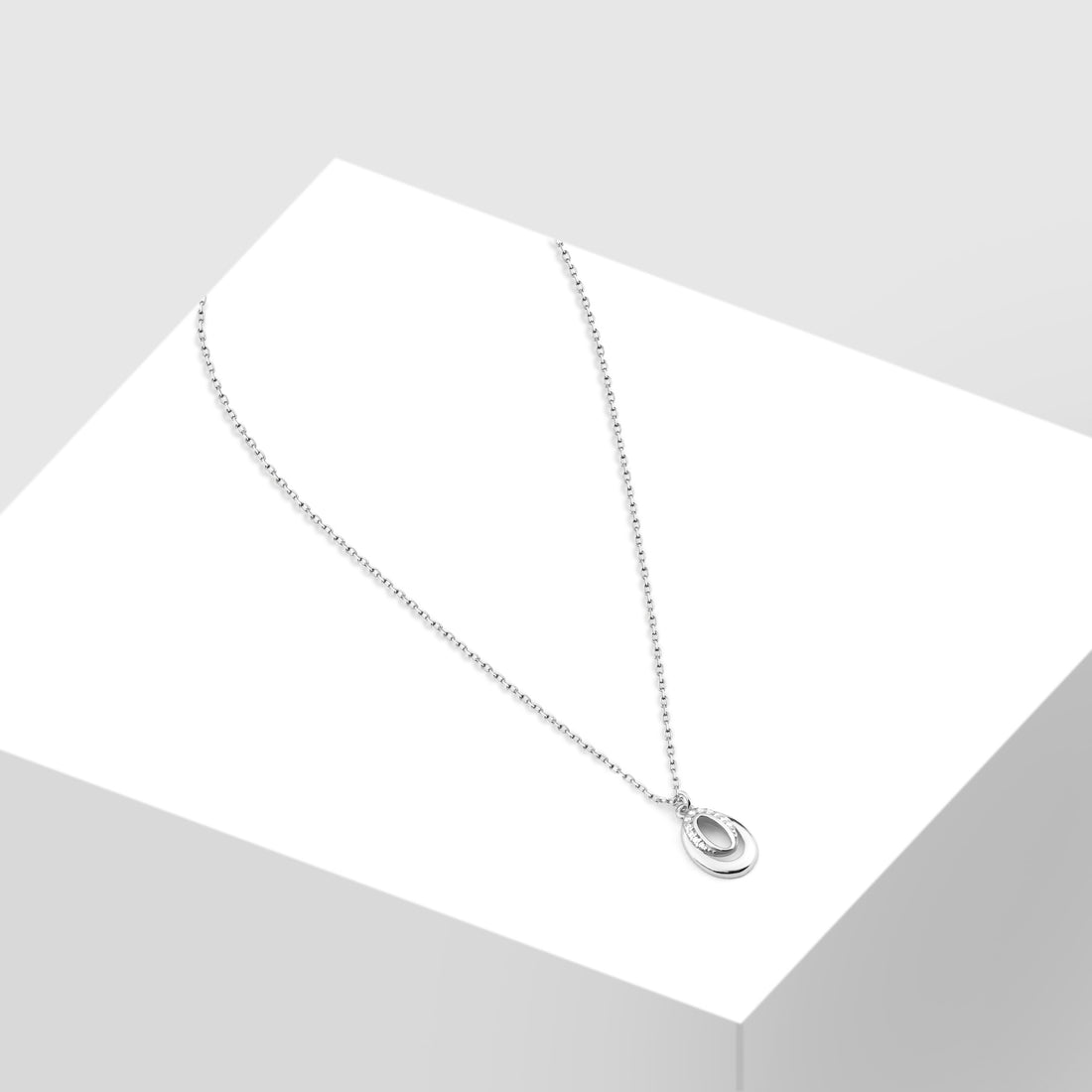 Displayansicht von Oval Halskette in 925 Silber von Sofia Milani - N0606