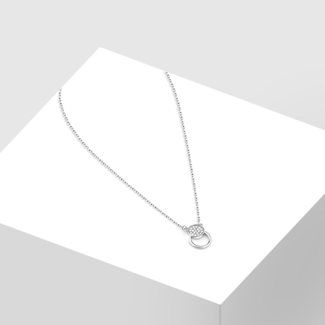 Displayansicht von Kreis Halskette in 925 Silber von Sofia Milani - N0610