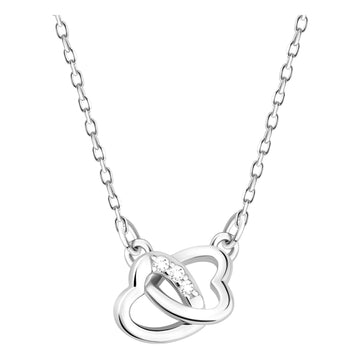 Hauptansicht von Doppeltes Herz Halskette in 925 Silber von Sofia Milani - N0622