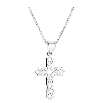 Hauptansicht von Gemustertes Kreuz Halskette in 925 Silber von Sofia Milani - N0696