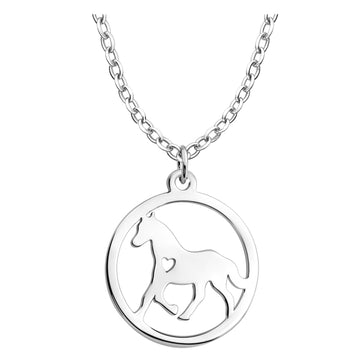 Hauptansicht von Kreis Pferd Halskette in 925 Silber von Sofia Milani - N0702